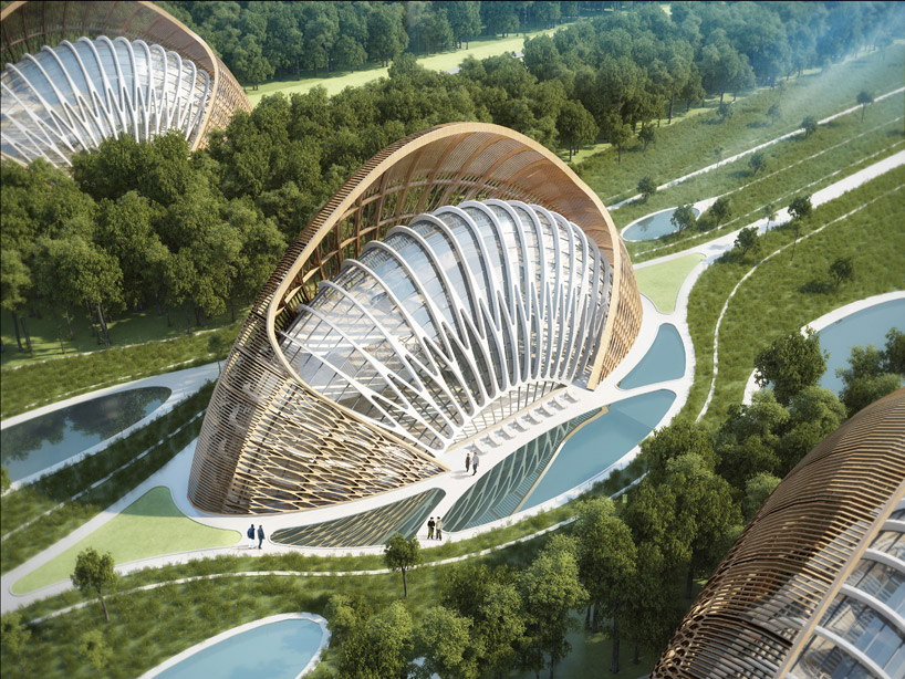 Mountain Villa with Wooden Shell by Vincent Callebaut Architecture