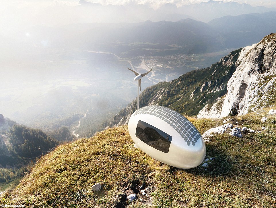 Egg shaped eco home яйцеобразный дом с солнечной батареей Ecocapsule от Nicearchitects